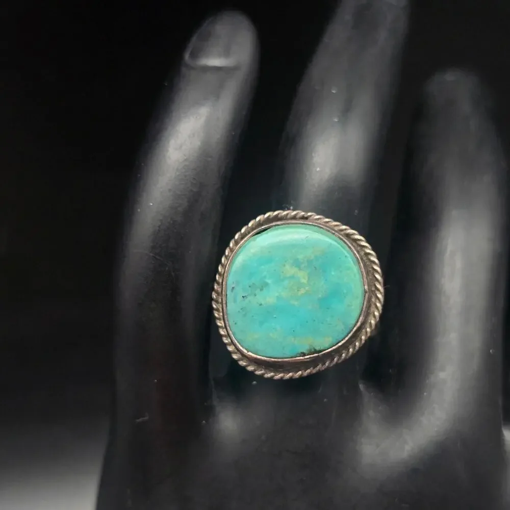 Native Sterling Silver Turquoise Ring Size 5